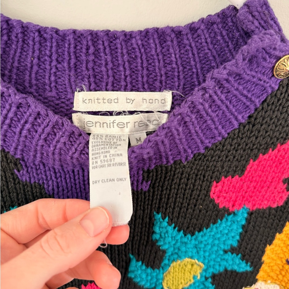Colorful Patterned Women's Sweater - Picture 3 of 5